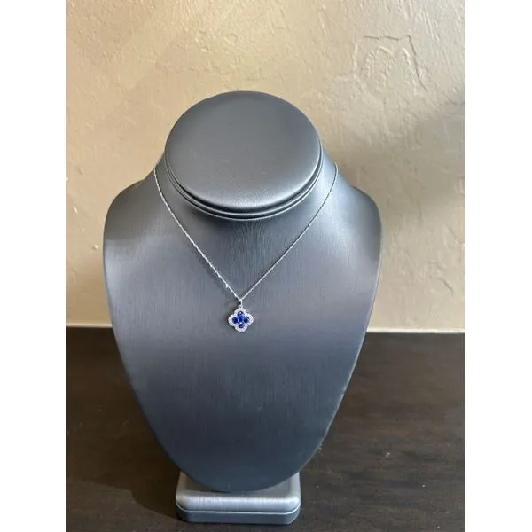 Sapphire And Diamond Clover Pendant Mitchell's Jewelry Norman, OK