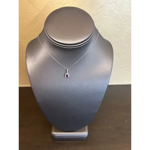 Amethyst And Diamond Halo Pendant Mitchell's Jewelry Norman, OK