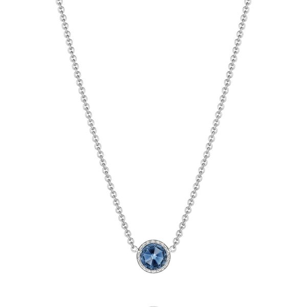 Petite Floating Bezel Necklace featuring London Blue Topaz Mitchell's Jewelry Norman, OK