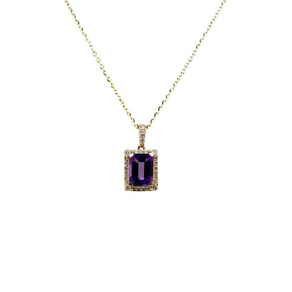 Yellow Gold Amethyst and Diamond Necklace Mitchell's Jewelry Norman, OK