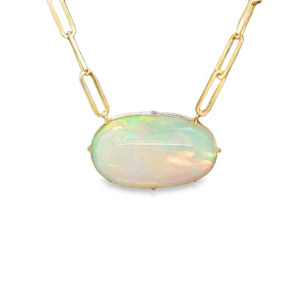Opal Paperclip Necklace Image 2 Mitchell's Jewelry Norman, OK