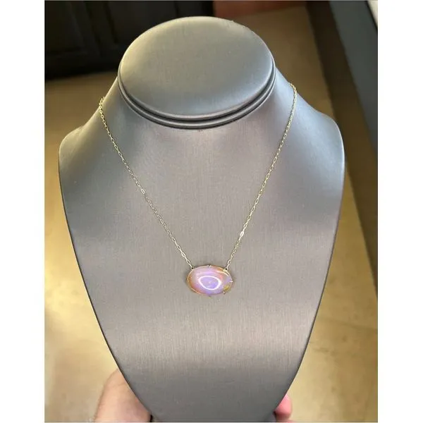 Oval Opal Paperclip Necklace Mitchell's Jewelry Norman, OK