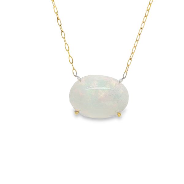 Oval Opal Paperclip Necklace Mitchell's Jewelry Norman, OK