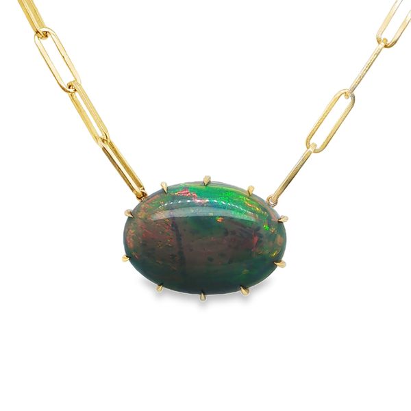 Black Opal Paperclip Necklace Mitchell's Jewelry Norman, OK