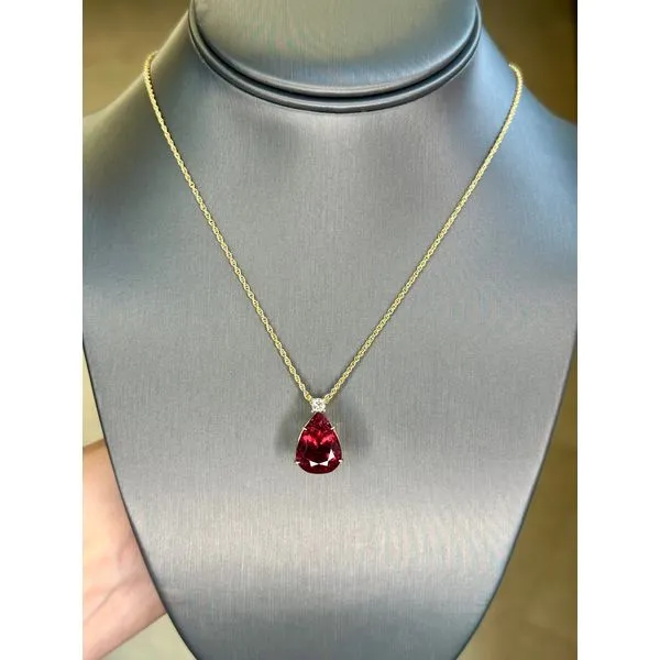 Rubellite Tourmaline And Diamond Necklace Mitchell's Jewelry Norman, OK