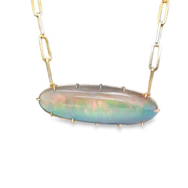 Opal Paperclip Necklace Image 2 Mitchell's Jewelry Norman, OK