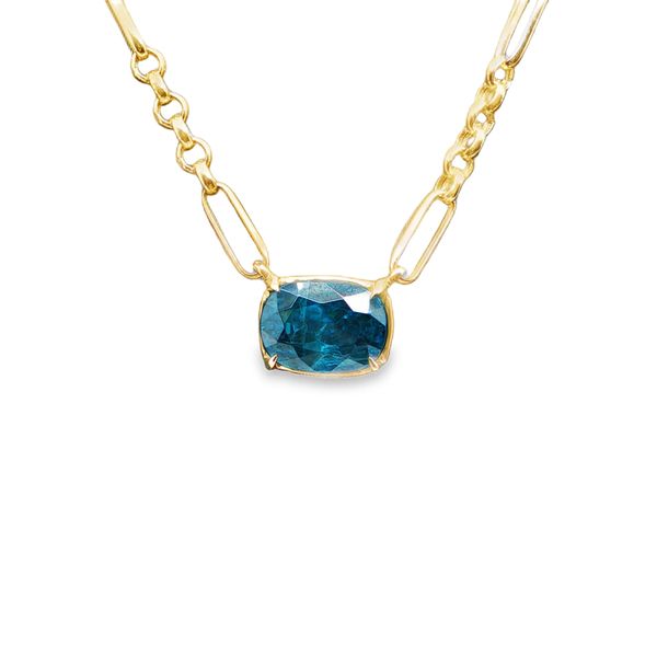 Blue Zircon Necklace Image 2 Mitchell's Jewelry Norman, OK