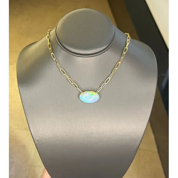 Oval Opal Paperclip Necklace Mitchell's Jewelry Norman, OK
