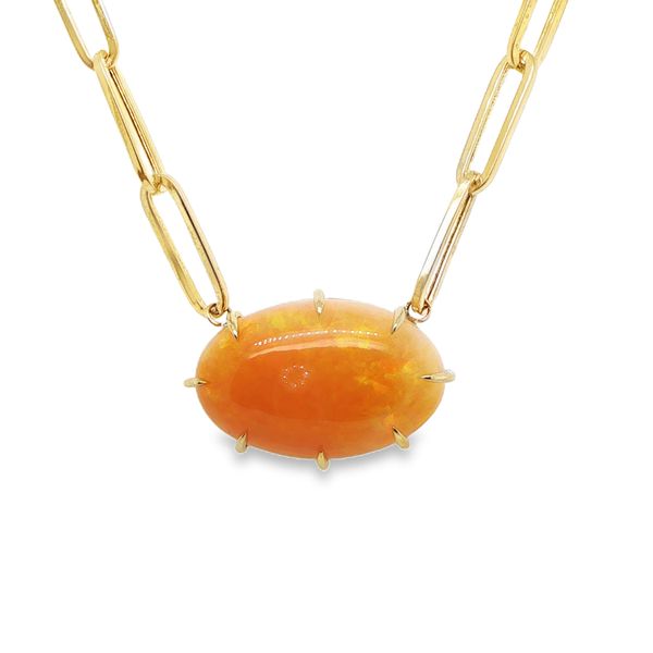 Oval Opal Paperclip Necklace Mitchell's Jewelry Norman, OK