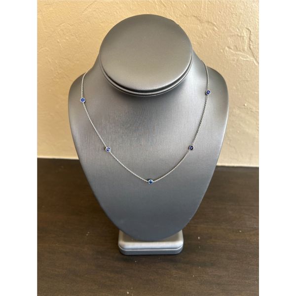Sapphire Station Necklace Image 2 Mitchell's Jewelry Norman, OK