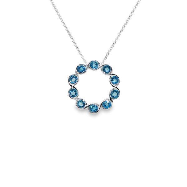 Aquamarine Circle Necklace Mitchell's Jewelry Norman, OK