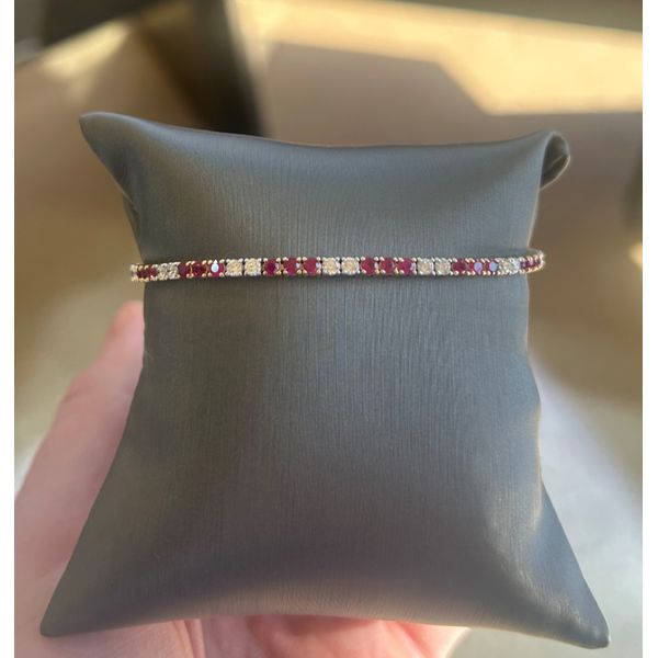 Ruby And Diamond Tennis Bracelet Image 2 Mitchell's Jewelry Norman, OK
