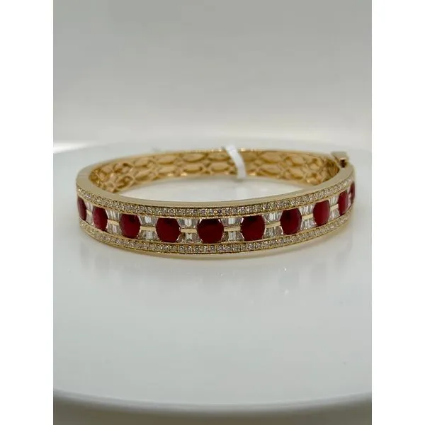 Ruby And Diamond Bangle Bracelet Mitchell's Jewelry Norman, OK