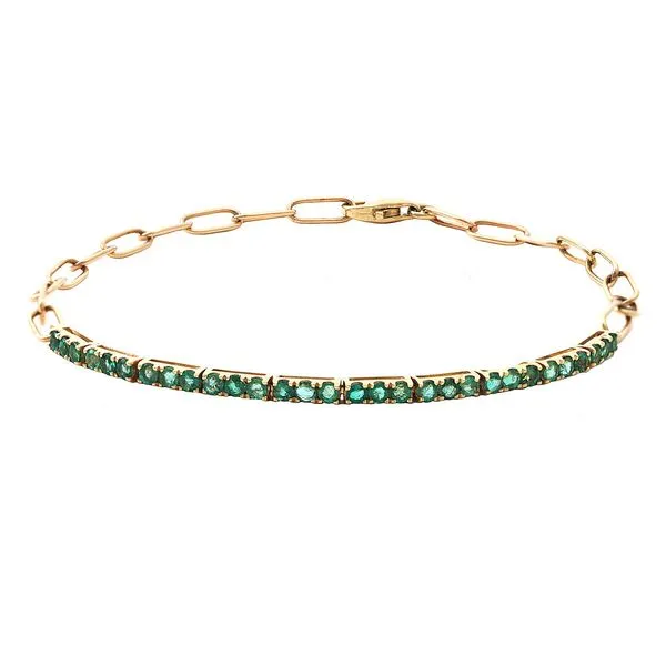 Emerald Paperclip Bracelet Mitchell's Jewelry Norman, OK