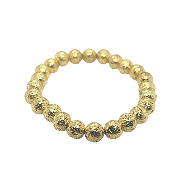 Gold Plated Lava Stone Bead Bracelet Mitchell's Jewelry Norman, OK