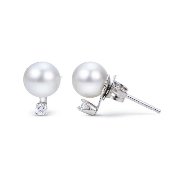 Pearl and Diamond Stud Earrings by Imperial Mitchell's Jewelry Norman, OK