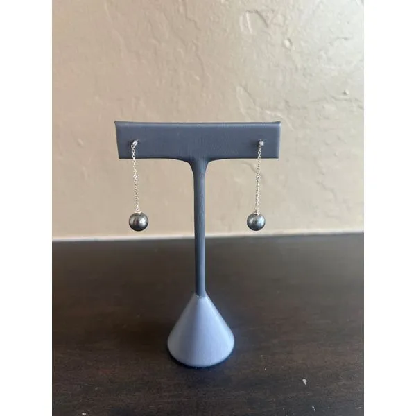 Tahitian Pearl Stud And Diamond Earring Mitchell's Jewelry Norman, OK