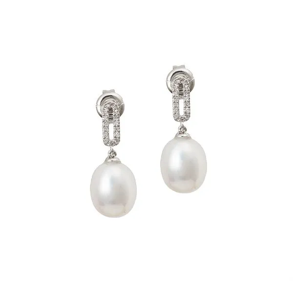 Pearl And Diamond Drop Earrings Mitchell's Jewelry Norman, OK