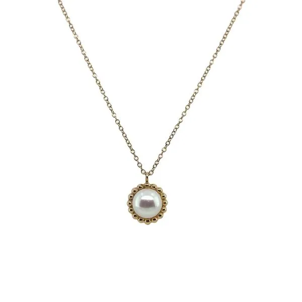 Yellow Gold Pearl Pendant Necklace Mitchell's Jewelry Norman, OK