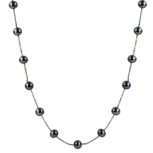 Black Freshwater Pearl Station Necklace Mitchell's Jewelry Norman, OK