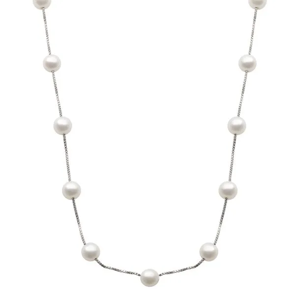 Pearl Station Necklace In Sterling Silver Mitchell's Jewelry Norman, OK