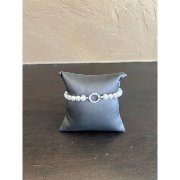 Silver Elastic Pearl Bracelet Mitchell's Jewelry Norman, OK