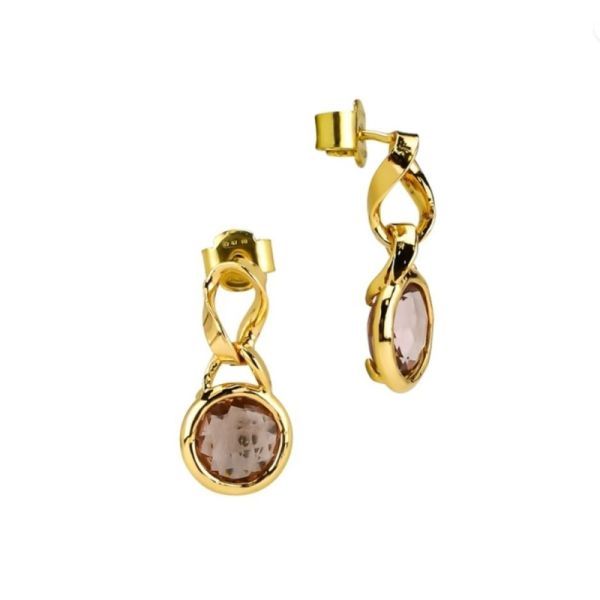 Gold Smoky Grey Crystal Drops Mitchell's Jewelry Norman, OK