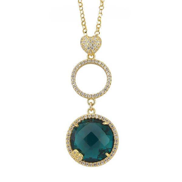 Green Tourmaline Gold Plated Heart Necklace Mitchell's Jewelry Norman, OK