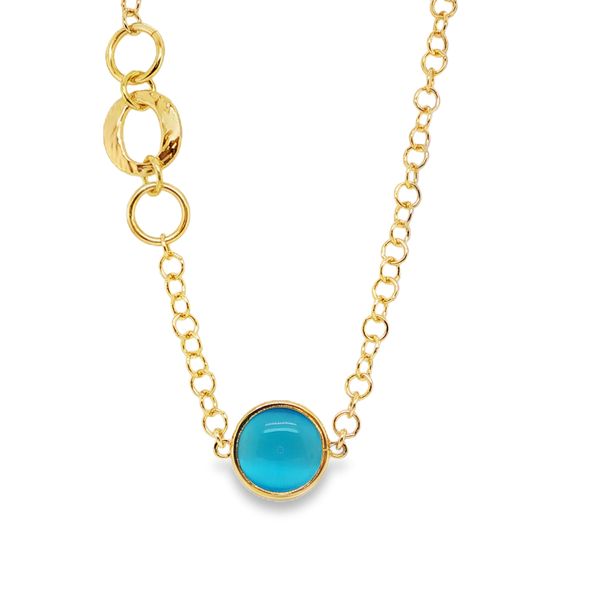 Blue Crystal Gold Plated Necklace Mitchell's Jewelry Norman, OK