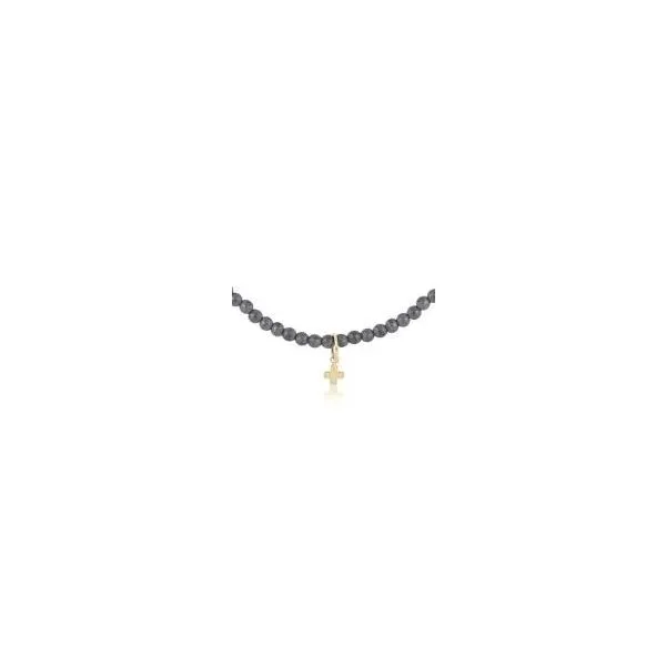 Hematite Bracelet with Signature Cross Charm by E Newton Mitchell's Jewelry Norman, OK