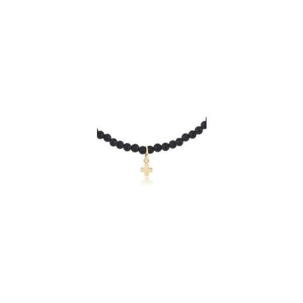Black Onyx Bracelet with Signature Cross Charm by E Newton Mitchell's Jewelry Norman, OK