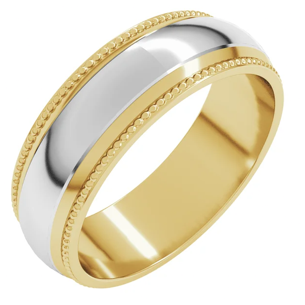 14-karat Two Tone Wedding Band Mitchell's Jewelry Norman, OK