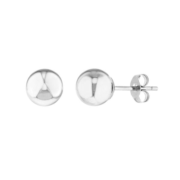 White Gold Ball Stud Earrings by Midas Mitchell's Jewelry Norman, OK