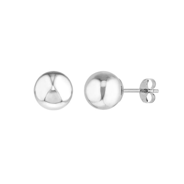 White Gold Ball Stud Earrings by Midas Mitchell's Jewelry Norman, OK