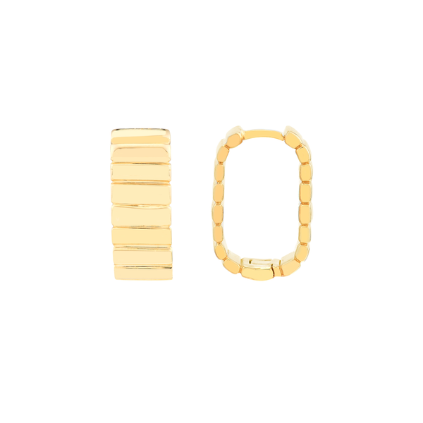 Gold Ribbed Mini Hoop Earrings Mitchell's Jewelry Norman, OK
