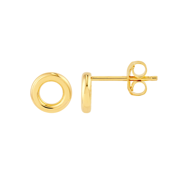 Gold Circle Stud Earrings Mitchell's Jewelry Norman, OK