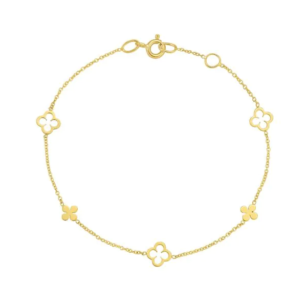 Gold Clover Cable Bracelet Mitchell's Jewelry Norman, OK