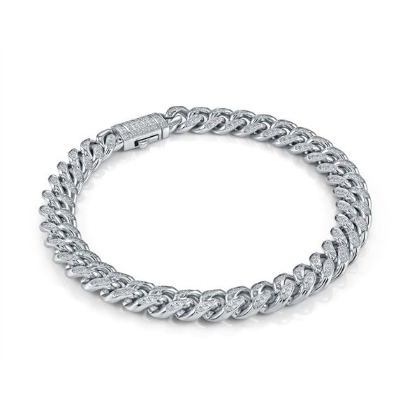 Stainless Steel Curb Chain CZ Bracelet Mitchell's Jewelry Norman, OK