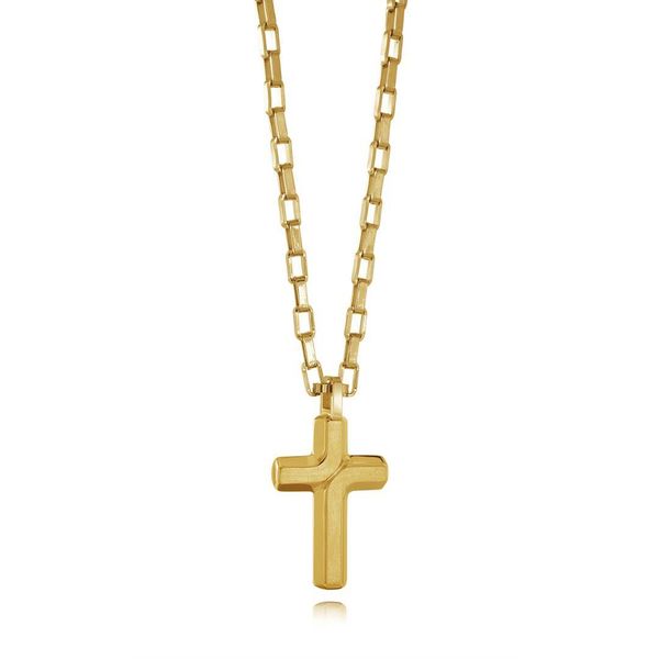 Stainless Steel Rectangular Box Chain And Cross Mitchell's Jewelry Norman, OK