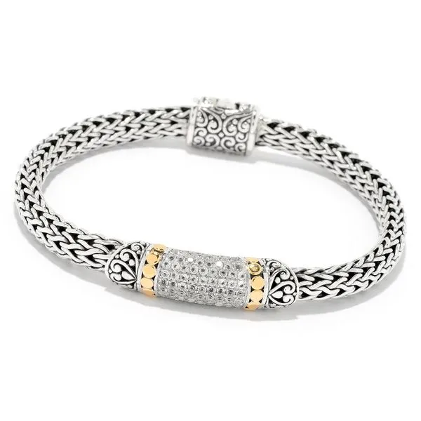 Ubud Bracelet with White Topaz Stones by Samuel B. Mitchell's Jewelry Norman, OK