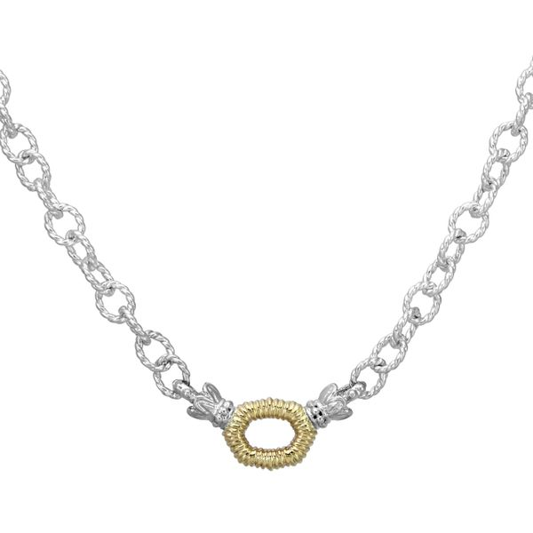 Vahan 14k yellow gold and sterling silver circle necklace Mitchell's Jewelry Norman, OK