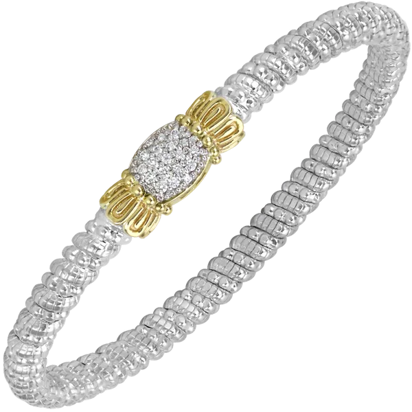 Diamond Bracelet in Sterling Silver and Yellow Gold Mitchell's Jewelry Norman, OK