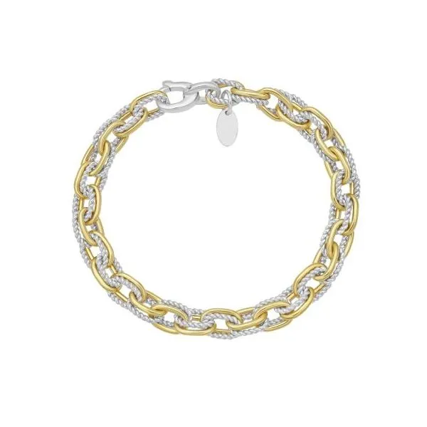 Two Tone Fancy Double Link Bracelet Mitchell's Jewelry Norman, OK