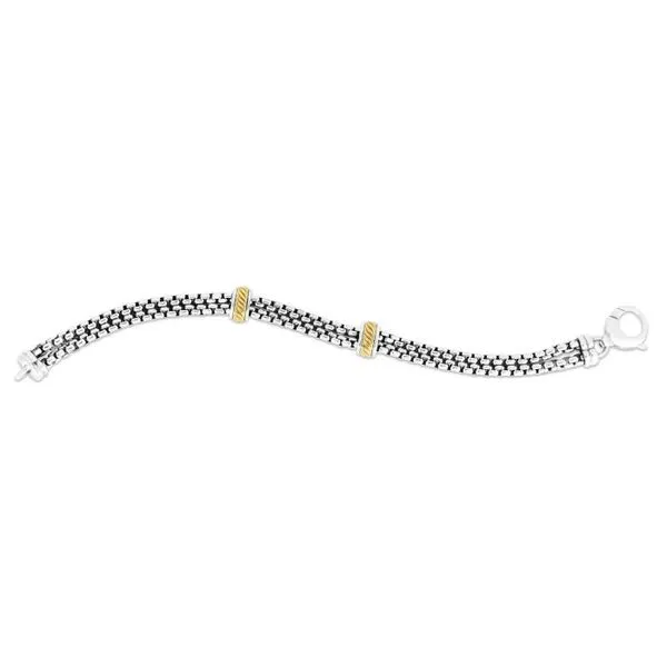 Two Tone Double Rounded Box Chain Bracelet Mitchell's Jewelry Norman, OK