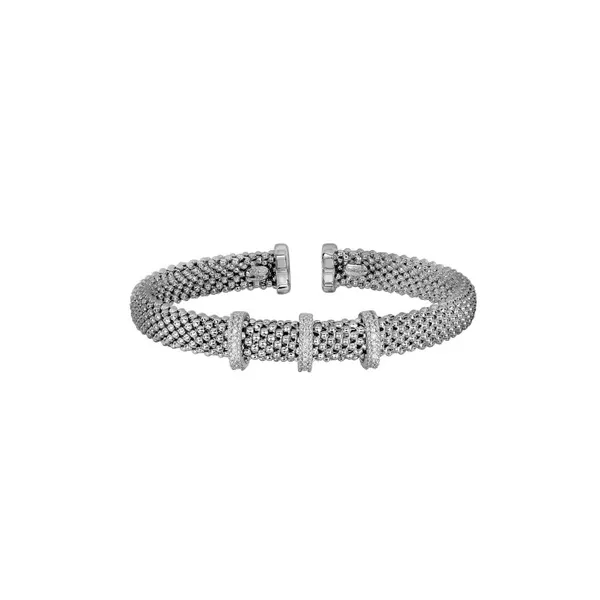 Silver Diamond Cuff Bangle Bracelet Mitchell's Jewelry Norman, OK
