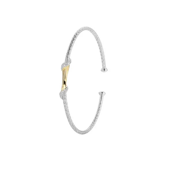 Two Tone Silver CZ Bangle Mitchell's Jewelry Norman, OK