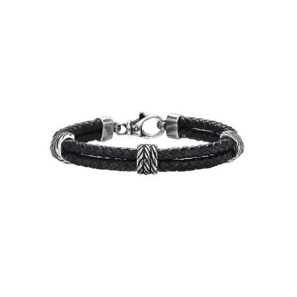 Black Woven Leather Bracelet Mitchell's Jewelry Norman, OK