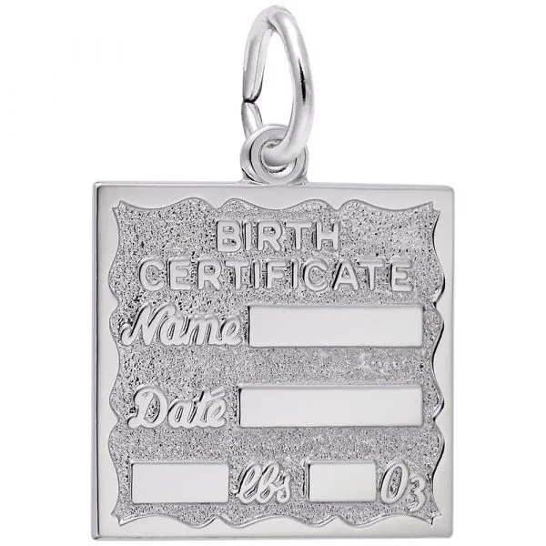 Birth Certificate Charm Mitchell's Jewelry Norman, OK