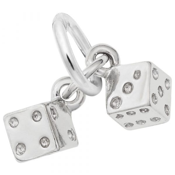 Rolling Dice Charm in Sterling Silver by Rembrandt Mitchell's Jewelry Norman, OK