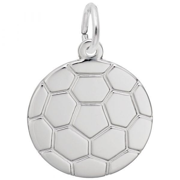 Flat Soccer Ball Charm in Sterling Silver by Rembrandt Mitchell's Jewelry Norman, OK